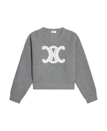 Celine Ribbed Wool Crew Neck Sweater 152203346