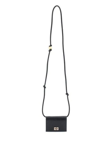 GANNI Schwarze BOU Geldbörse mit Strap A5396 099 151058636