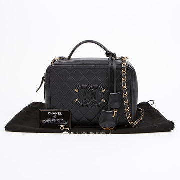 CHANEL Caviar Cosmetic Medium Tote Shoulder Bag A93343 156367395