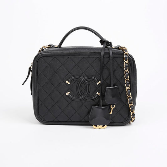 CHANEL Kaviar Kosmetik Medium Tote Schultertasche A93343 156367395