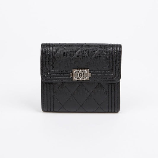 CHANEL Caviar Boy Flap Wallet A80734 156489547