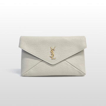 SAINT LAURENT Cassandra Envelope Große Clutch Tasche Ivory 769307 156591436