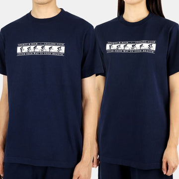 SPORTY & RICH 22 F/W Unisex Cycling Club T-Shirt (Navy/White) 54764190