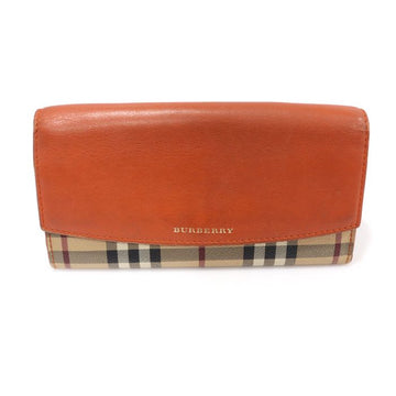 Burberry Orange Calfskin Haymarket Check Porter Continental Wallet 39223931 156592268