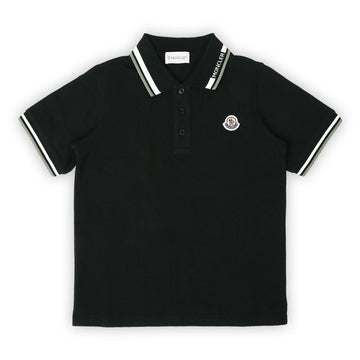 MONCLER Kinder Wappen Patch Polo Kurzarm (Schwarz) 89ALK 999 8,10A 132243494