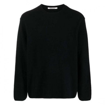 Auralee Felted Wool Knit Pullover Black 152201770