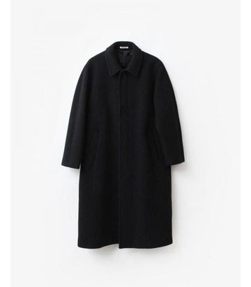 AURALEE スパンジー ボンディッド ワイド WALE ウール SOUTIEN カラー コート ブラック A25AC01MA 152202097