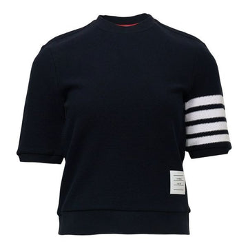 THOM BROWNE Texturiertes Baumwoll-Piqué T-Shirt mit 4 Streifen (FJS222A J0248 415) 156599777