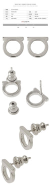 Salvatore Ferragamo Gancini Stud Small Earrings Silver 76-0120 0696433 141060315 [P]