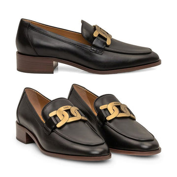 Tods Gold Chain Logo Loafers Black XXW28K0FR00 GOC B999 151784579