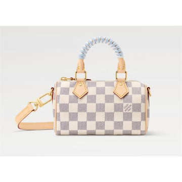LOUIS VUITTON ナノスピーディ ホワイト ダミエパターン N40918 / レディース ショルダー兼クロスバッグ 156620421 [P]