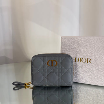 Dior Cannage Compact Zipper Wallet 156640813