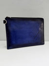 Berluti Scrito GM Steel Blue Pouch Clutch 156642505 [P]