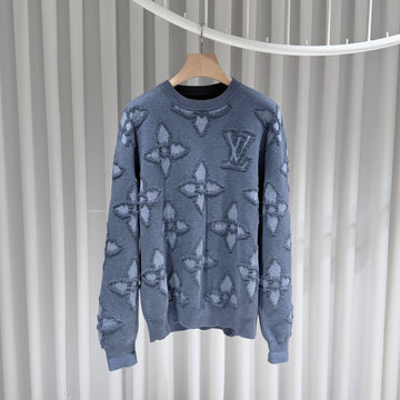LOUIS VUITTON モノグラムインディゴクルーネックニットセーター (A+ランク/L) 156657040