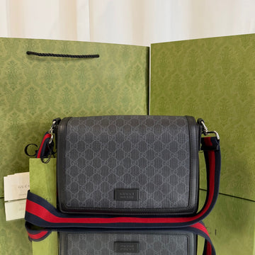 Gucci Canvas Shoulder Crossbody Bag Black 771167 156662383