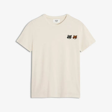 MAISON KITSUNE 25FW Herren Doppel Bold Fuchs Kopf Komfort T-Shirt Latte OM011CFKJ0118 P702 148522770 [P]