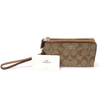 COACH シグネチャーキャンバスダブルコーナーリストレットジッパーポーチ財布F87591 156672720