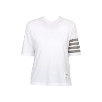 THOM BROWNE 26SS 斜線 腕章 ショートスリーブ Tシャツ ホワイト FJS102G 07862 100 150635551
