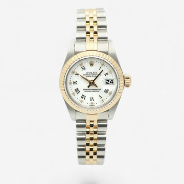 ROLEX オリジナルホワイトローマンダイヤリミテッドダイヤルデイデイトジャスト26女性用コンビウォッチ1999年製 156682703