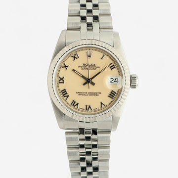 ROLEX Datejust 31 Hochglanz Creme Zifferblatt 68274 Stahl Damen Uhr 1996 156682708