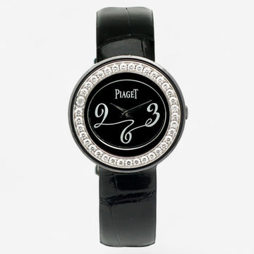 PIAGET Weißgold schwarze Beschichtung Original Diamant Damenarmbanduhr 2008 156682728