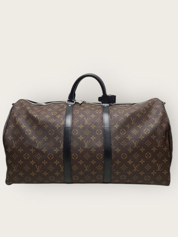 Louis Vuitton Monogram Macassar Bandoulière Keepall 55 156683653