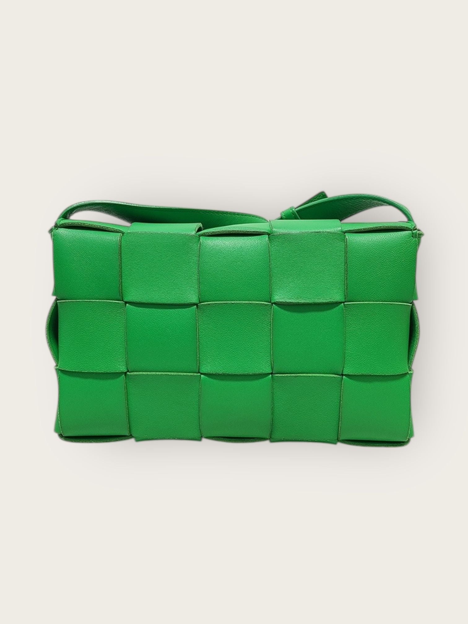 Bottega Veneta Green Woven Intrecciato Cassette Crossbody