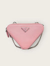 PRADA ピンク サフィアーノ トライアングル レザー クロスバッグ ミニ 156684155 [P]