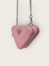 PRADA ピンク サフィアーノ トライアングル レザー クロスバッグ ミニ 156684155 [P]