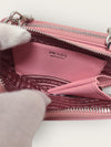 PRADA ピンク サフィアーノ トライアングル レザー クロスバッグ ミニ 156684155 [P]