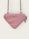 PRADA ピンク サフィアーノ トライアングル レザー クロスバッグ ミニ 156684155 [P]