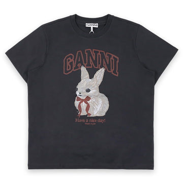 GANNI Damen Bunny Druck T-Shirt (Grau) A1050061 252 150975785