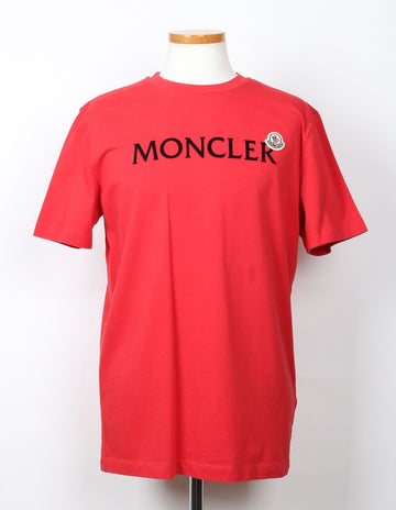 Moncler Logo Patch Short Sleeve T-Shirt Red L(100) 156685219
