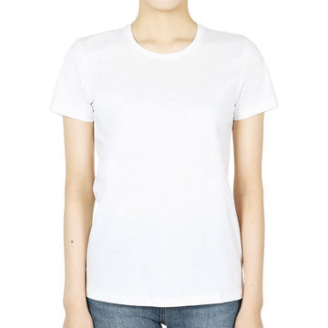 Moncler Women Woven Patch Cotton T-Shirt (White) 8C73200 V8058 033 132243916