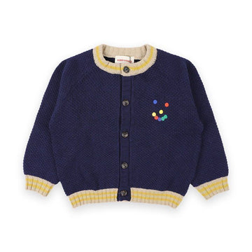 BOBO CHOSES Kinder Spaß Gesicht Rundhals Strickjacke (Navy) B225FC014 411 148986246