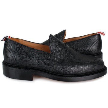 THOM BROWNE 三線タブ ペブルグレイン レザー ローファー(ブラック) MFD054A 00198 001 54740500