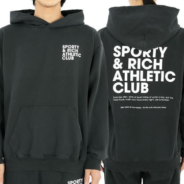 SPORTY & RICH EXERCISE OFTEN フーディー (フィードブラック) 24 S/S 72939975
