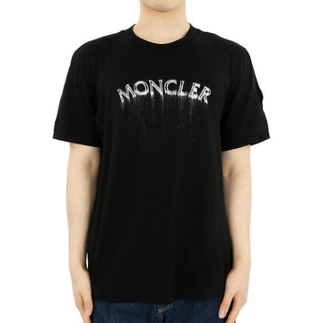 MONCLER モンクレール メンズ ロゴパッチ レタリング 半袖 Tシャツ（ブラック） 8C00002 89A17 999 73807141