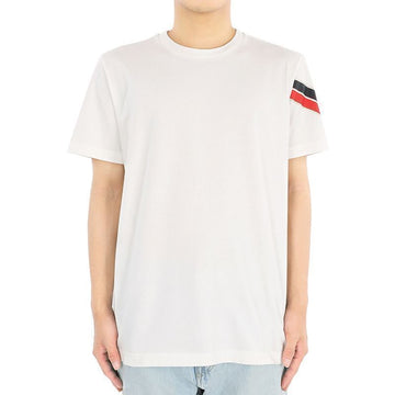 Moncler Men's Shoulder Stripe Short Sleeve (Ivory) 8C00029 89AKK 032 96181984