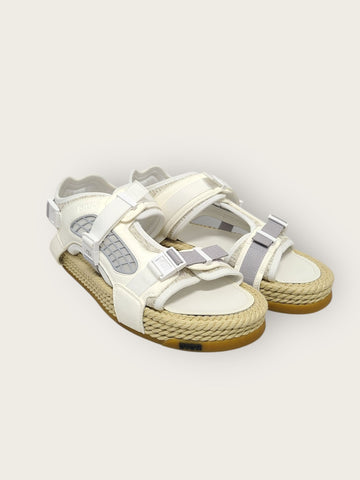 Dior White Oblique Jacquard Atlas Sandals 156689076