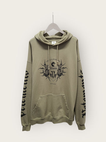 vetements Khaki Tattoo Graffiti Hoodie 156690621
