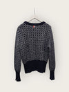 THOM BROWNE ネイビー3ラインペンギンテーピングラウンドニット 156690838 [P]