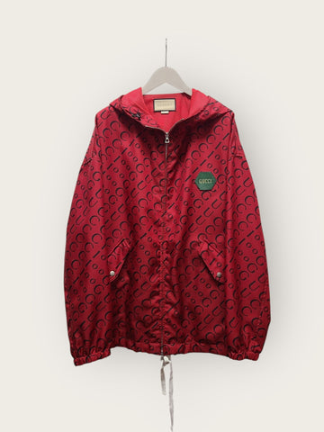 Gucci Red 100th Anniversary Multi-Logo Windbreaker Jacket 156693508