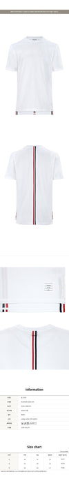 THOM BROWNE リラックスフィット クラシックストライプTシャツ MJS056A 00050 100 154067834 [P]
