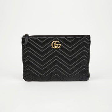 Gucci Leather Pouch Black with Gold Hardware 156488457