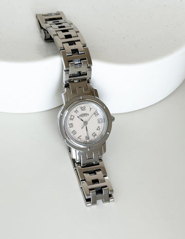 Hermes Clipper Pink Shell Dial Women's Watch 156701174