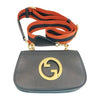 GUCCI ブラックレザー インターロッキング GG ブロンディ ミニショルダーバッグ クロスバッグ 698643 156701456 [P]