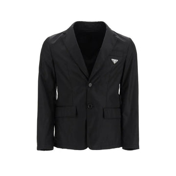 PRADA 三角ロゴ ガバーディン シングルジャケット ブラック SD099 1WQ8 F0002 150062697
