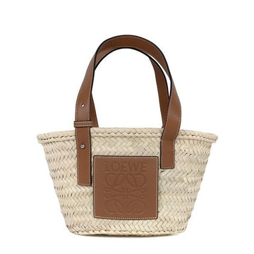 LOEWE 26SS ナチュラルタンアナグラムパームリーフスモールバスケットバッグ 32702S93 2435 156719198