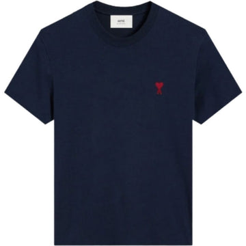 AMI Heart Logo Navy Short Sleeve T-Shirt 155006004